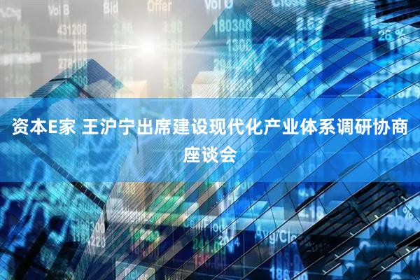 资本E家 王沪宁出席建设现代化产业体系调研协商座谈会